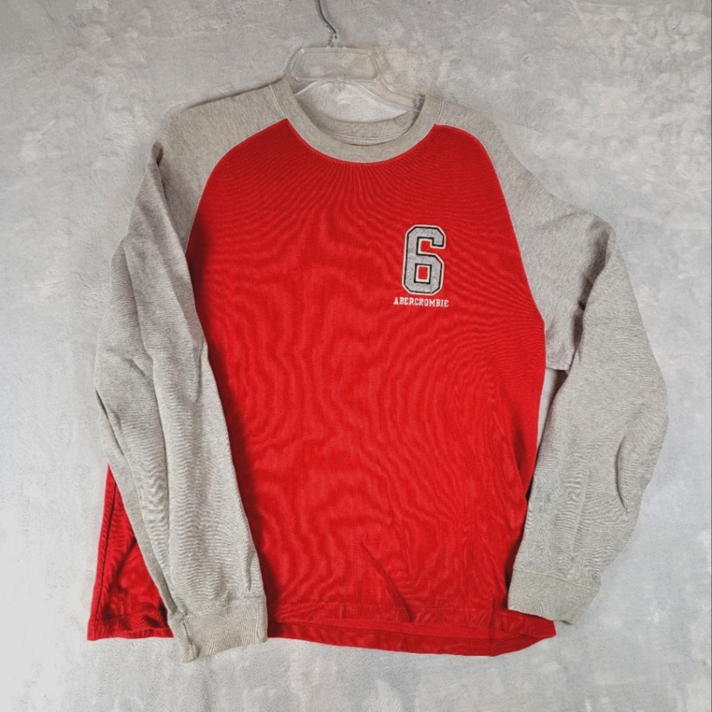 AF Mens Sweater XL Red and Silver Long Sleeve